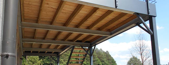 Forbach création Terrasses,  Ossature métallique, plancher bois, galvanisation / thermolaquage, agrandissement